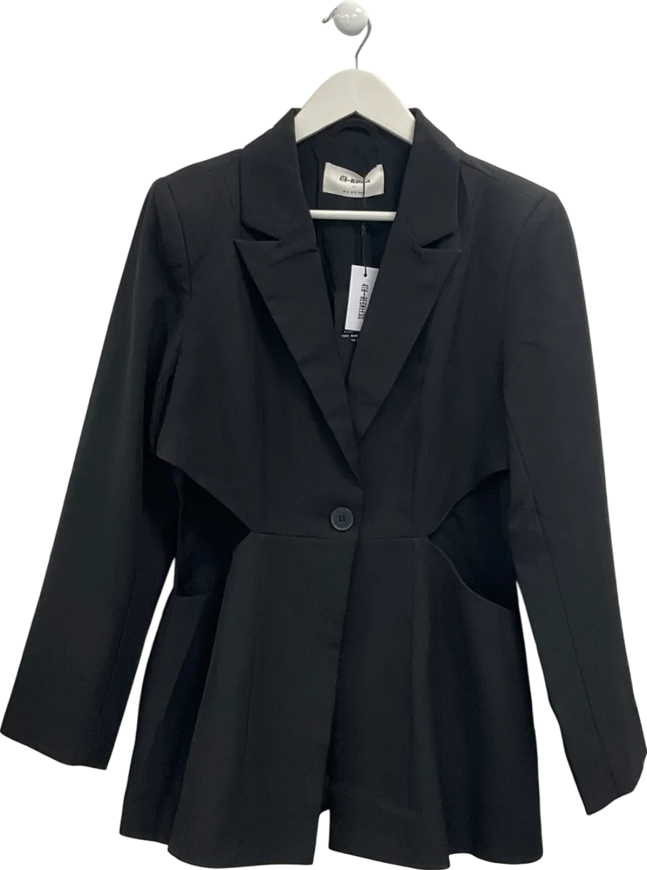 4th & Reckless Fitted Suit Blazer With Cut Out Detail In Black UK 14