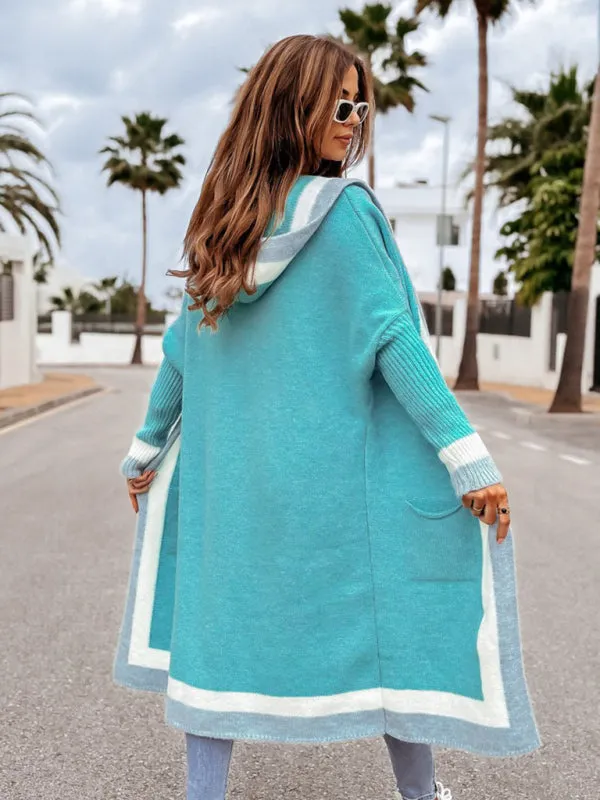 Alondra Women's Loose Hooded Warm Twist Knitted Cardigan
