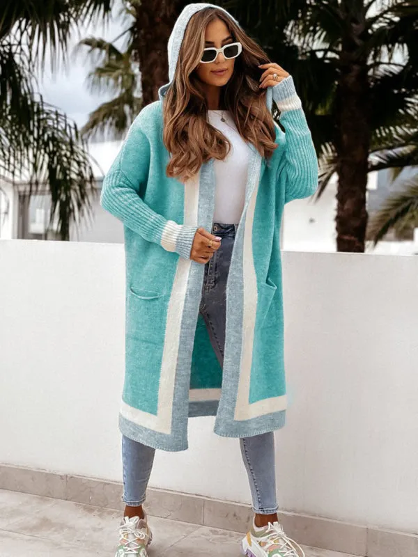 Alondra Women's Loose Hooded Warm Twist Knitted Cardigan