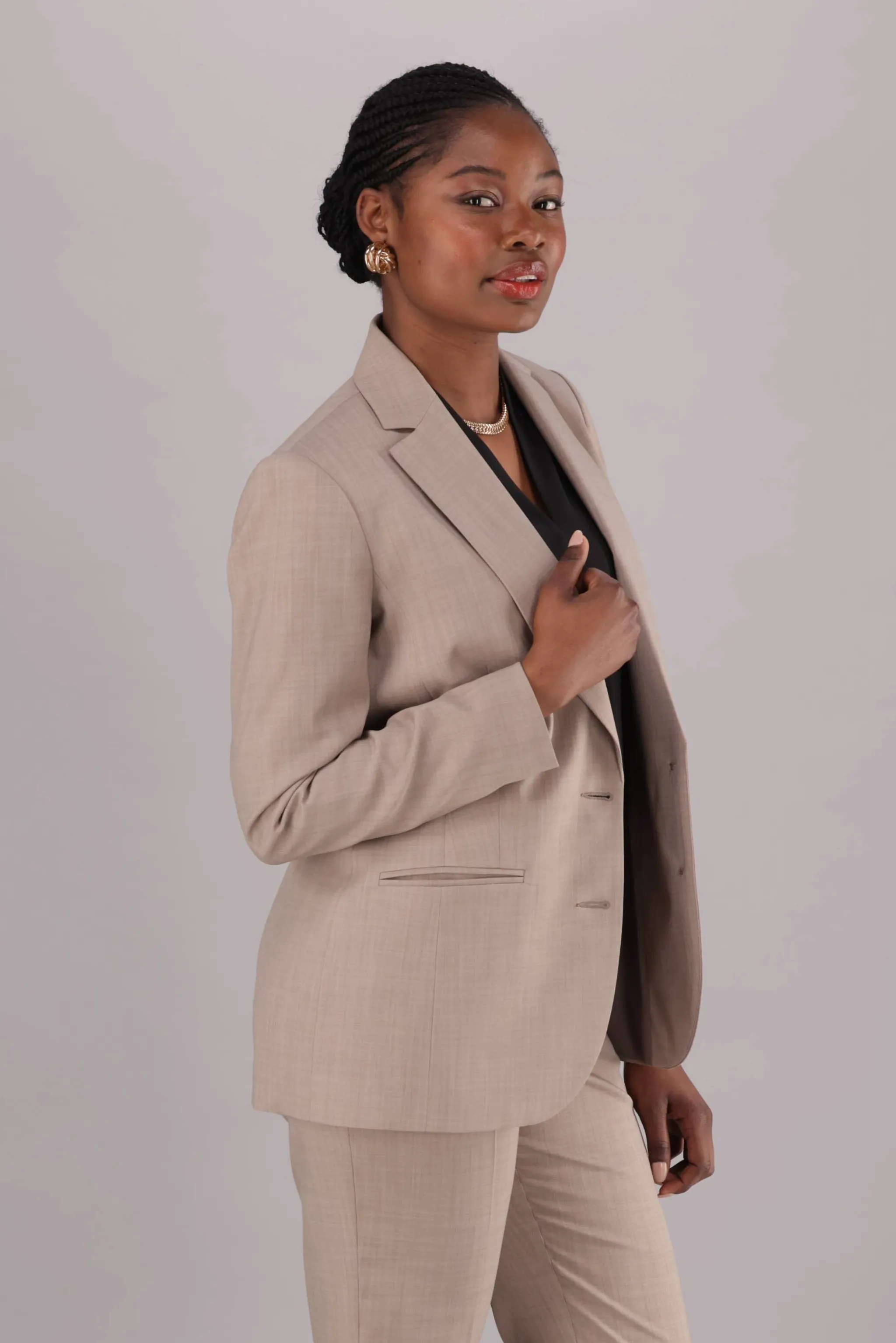 Charli two button blazer - neutral stretch