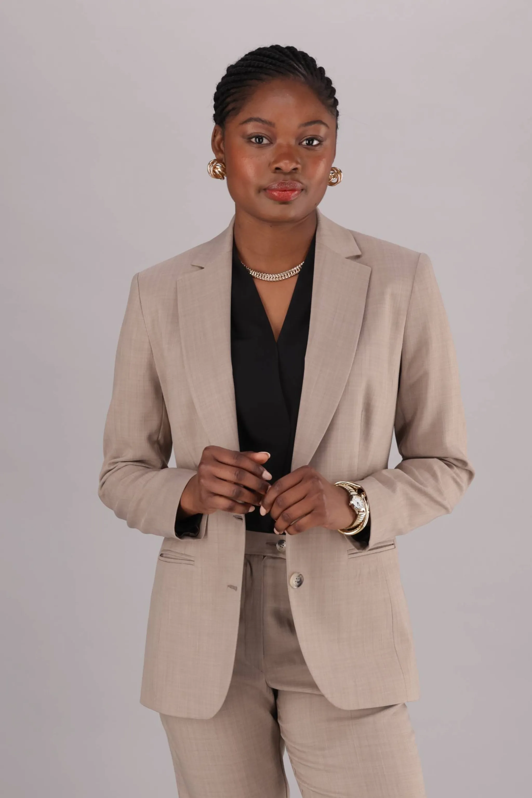 Charli two button blazer - neutral stretch