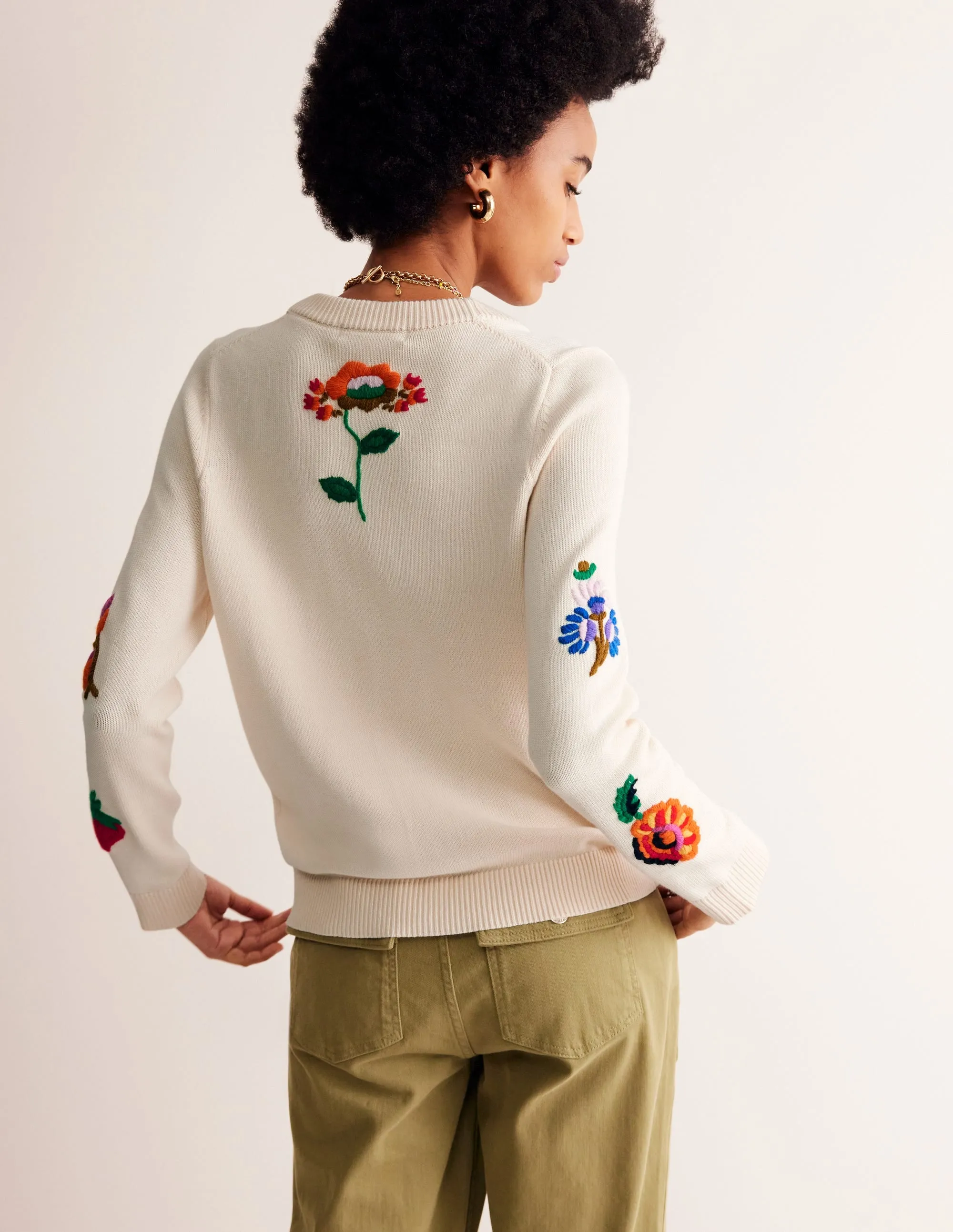 Chunky Motif Cardigan-Warm Ivory