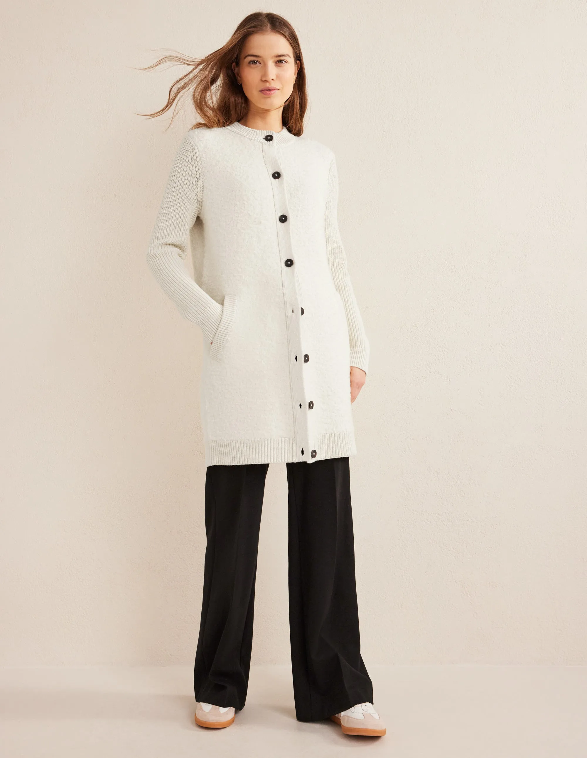 Cosy Boucle Coatigan-Warm Ivory