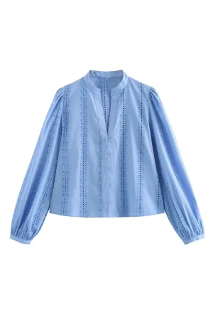 'Ellie' Versatile Hollow Embroidered Top