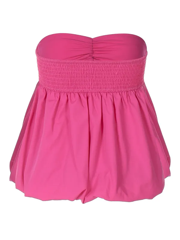 Fashionable sexy pleated versatile tube top
