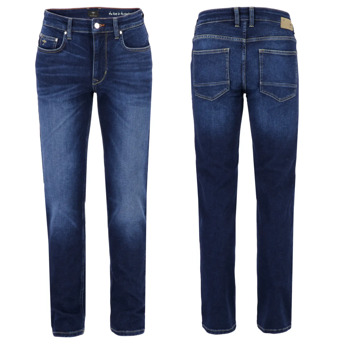 Fynch Hatton Modern Fit Washed Jean | Blue / Black