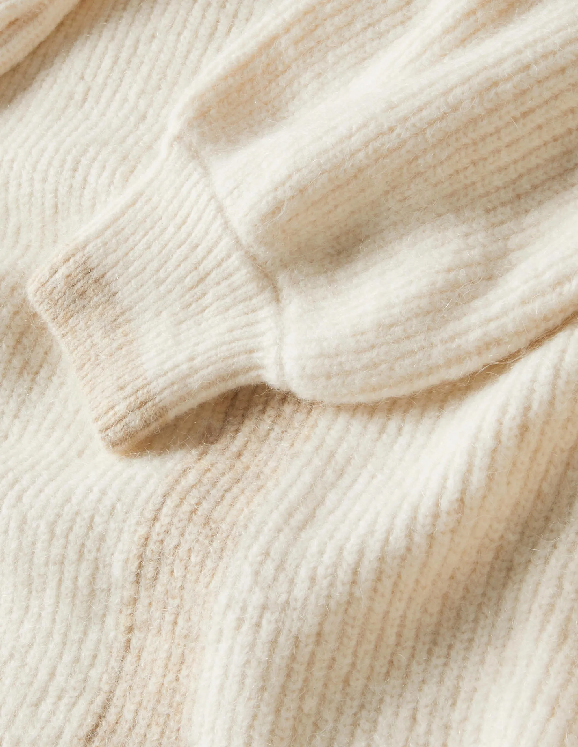 Longline Fluffy Cardigan-Warm Ivory, Oatmeal
