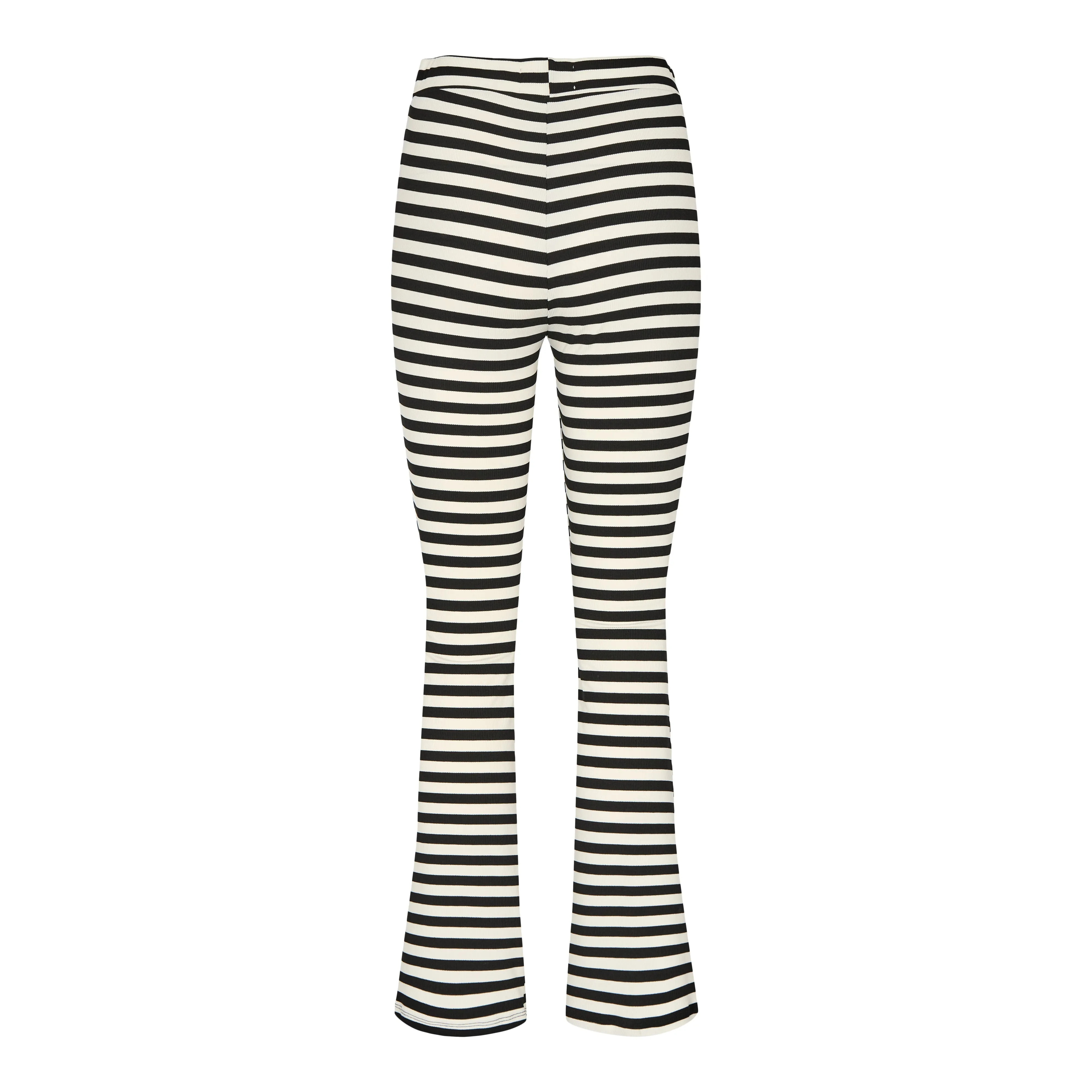 NATALIA-FLAIR-PANTS - BLACK CREME STRIPE