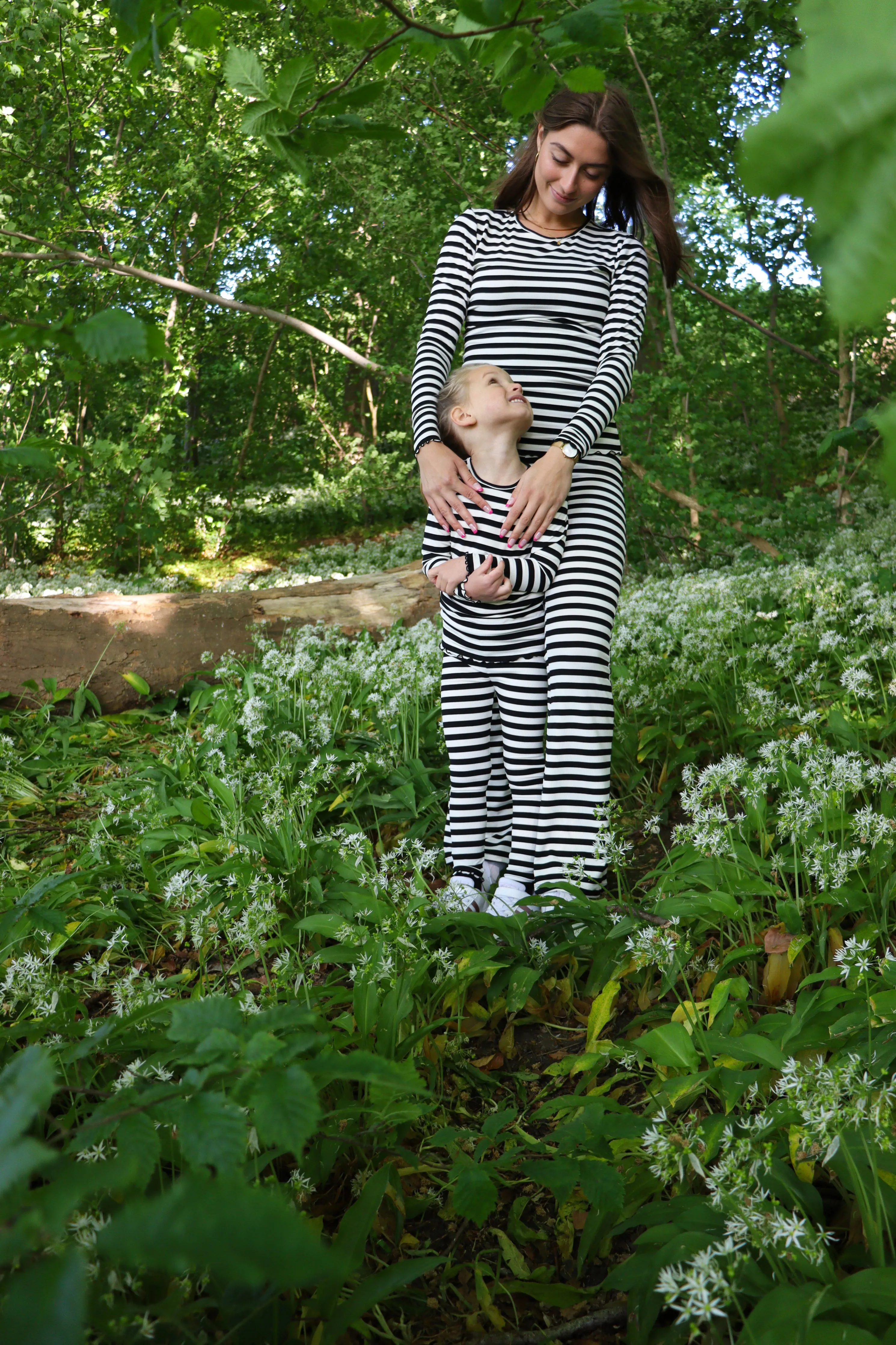 NATALIA-FLAIR-PANTS - BLACK CREME STRIPE