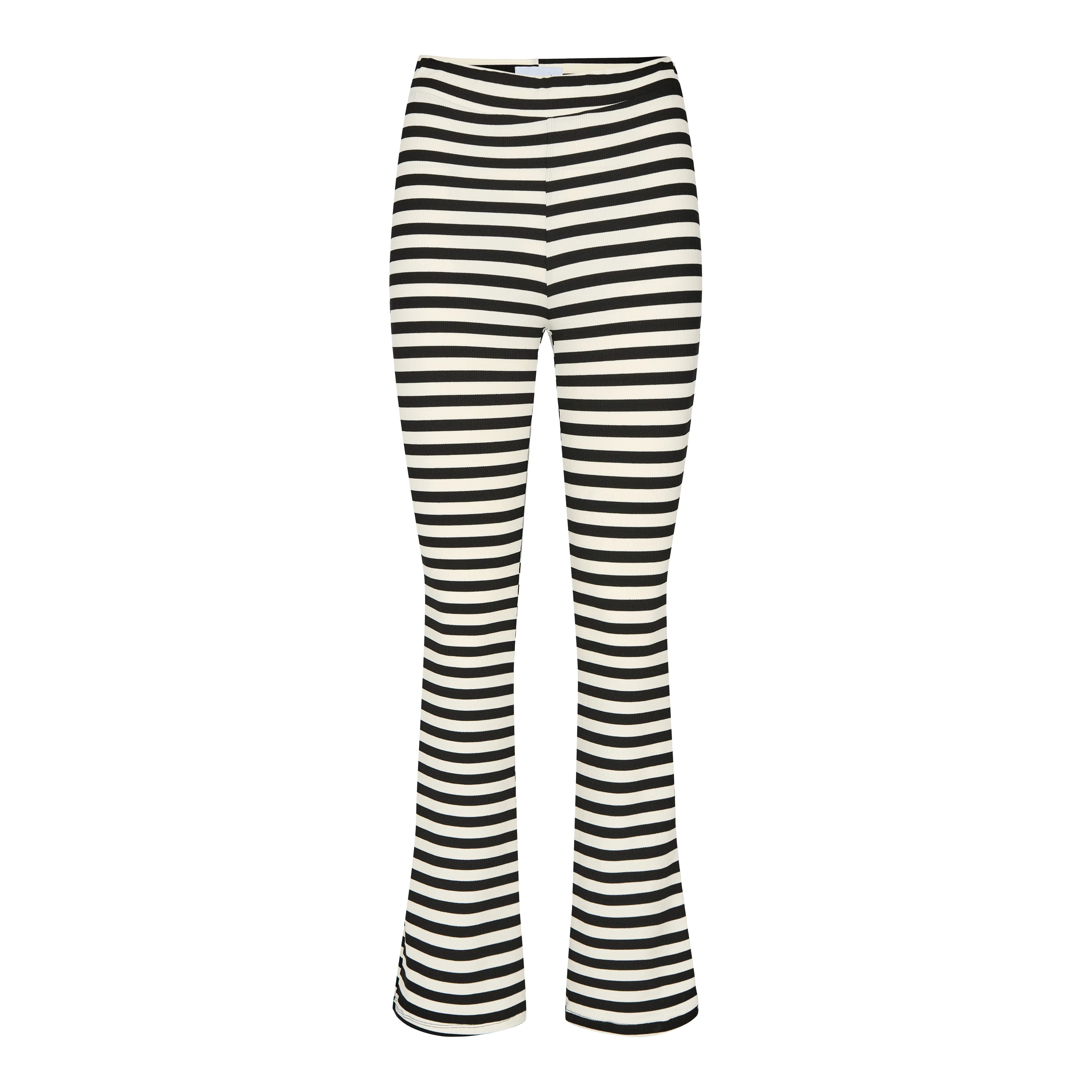NATALIA-FLAIR-PANTS - BLACK CREME STRIPE