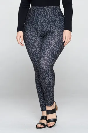 Plus Size Soft Leopard Print Leggings