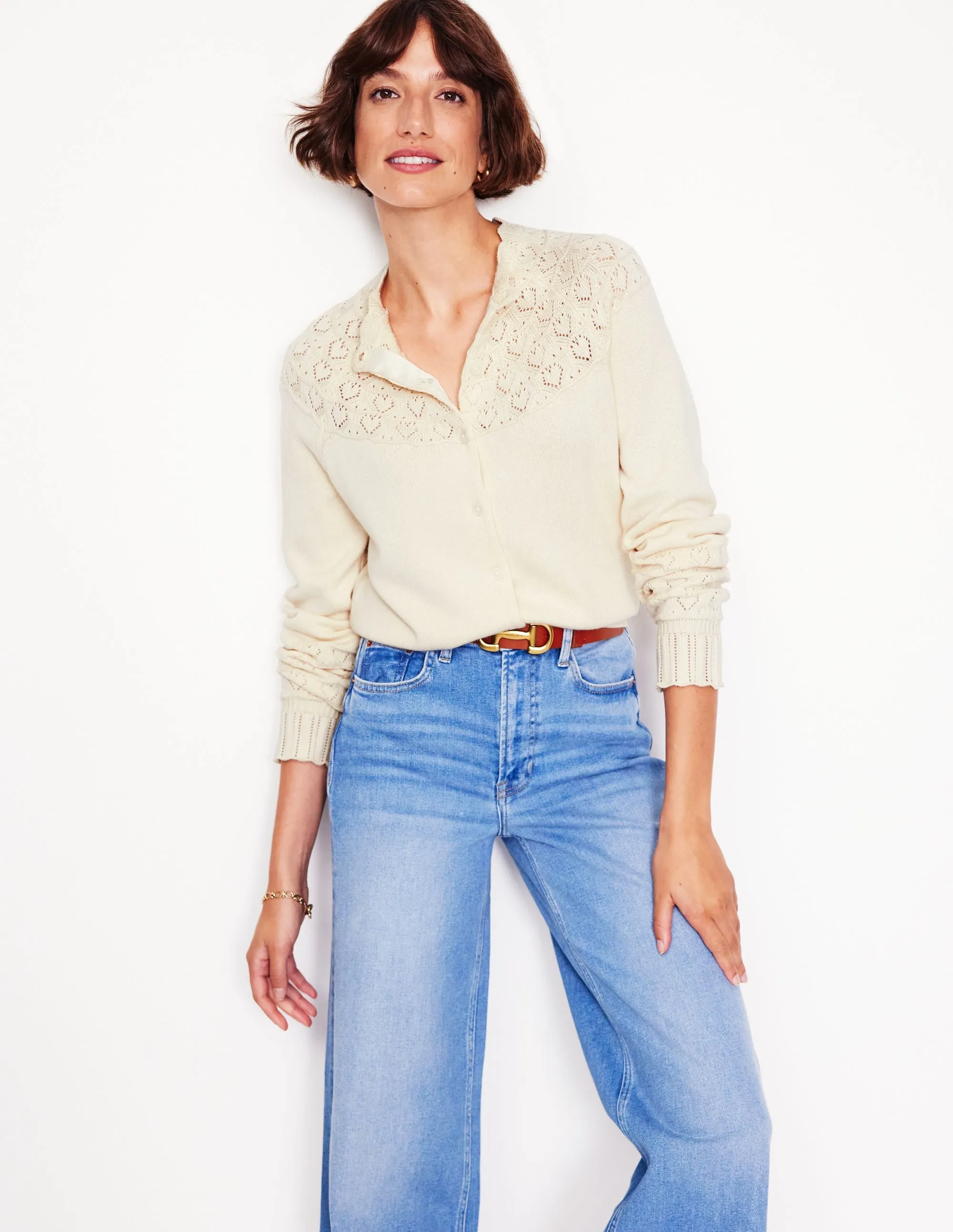 Pretty Raglan Cardigan-Warm Ivory