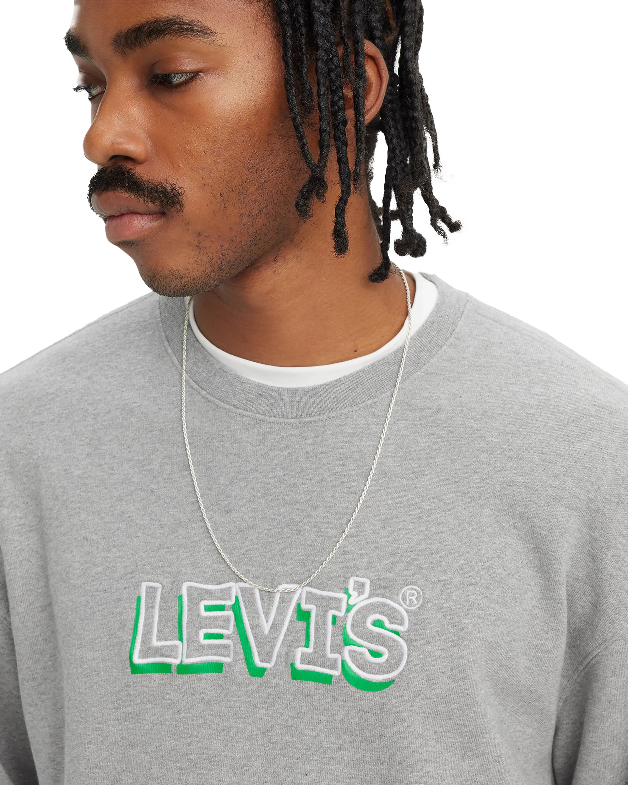 Relaxed Graphic Sweatshirt in Heather Grey