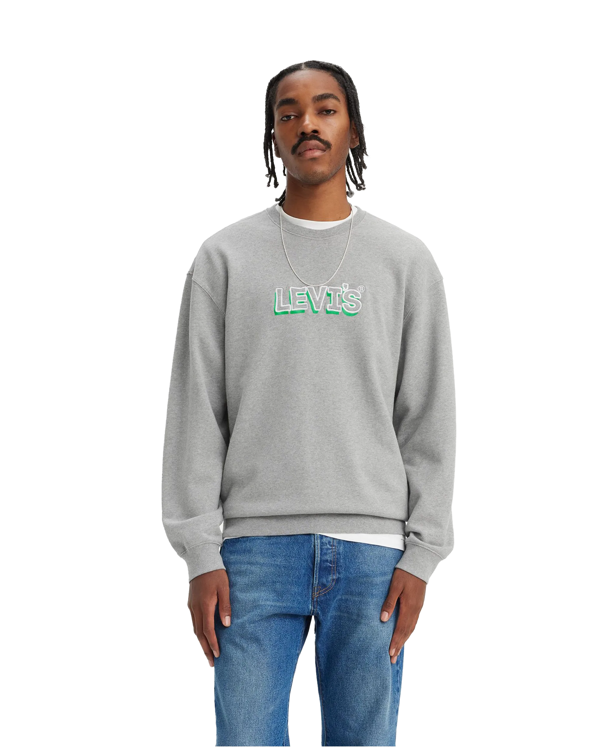 Relaxed Graphic Sweatshirt in Heather Grey