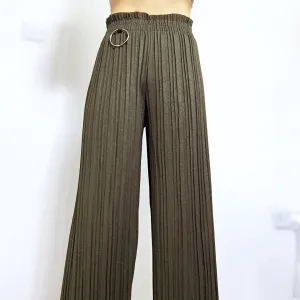 SIDE RING SHIMMER PLEATED TROUSERS
