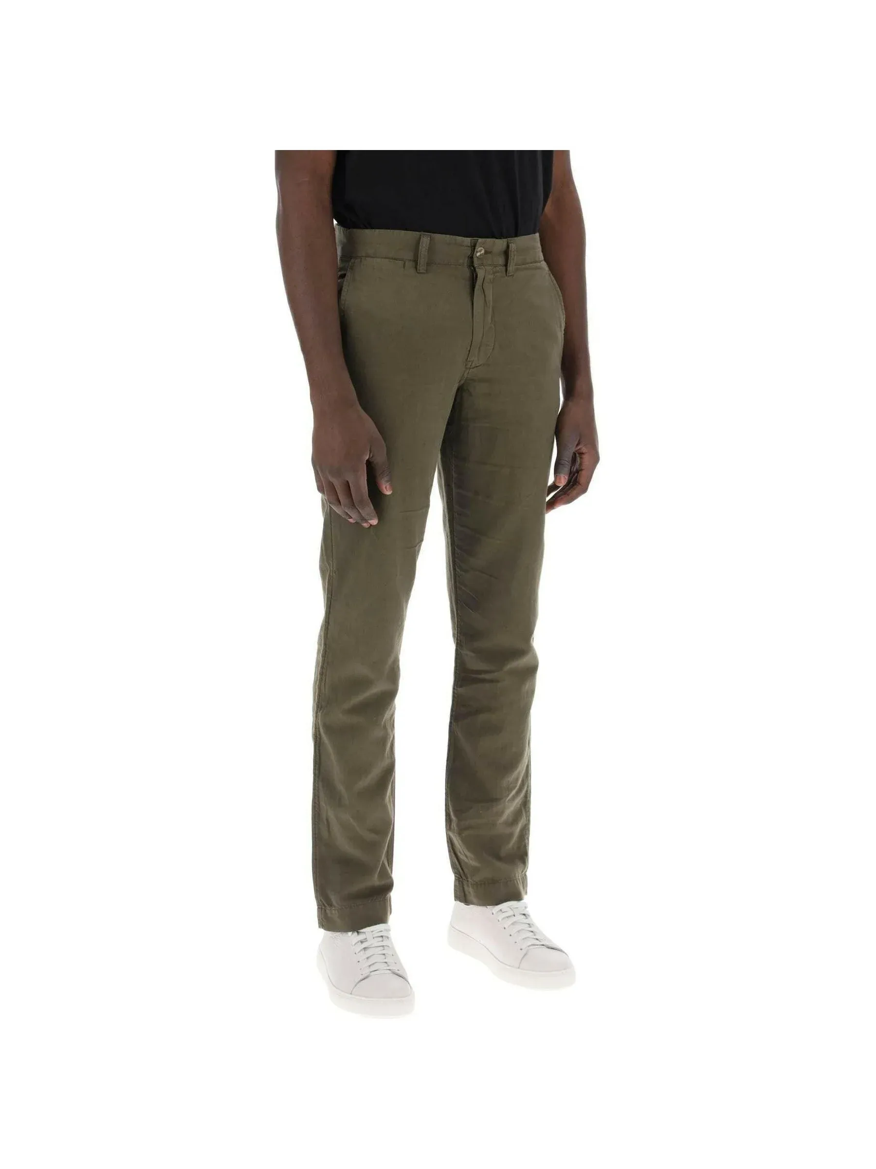 Slim-Fit Linen Blend Pants