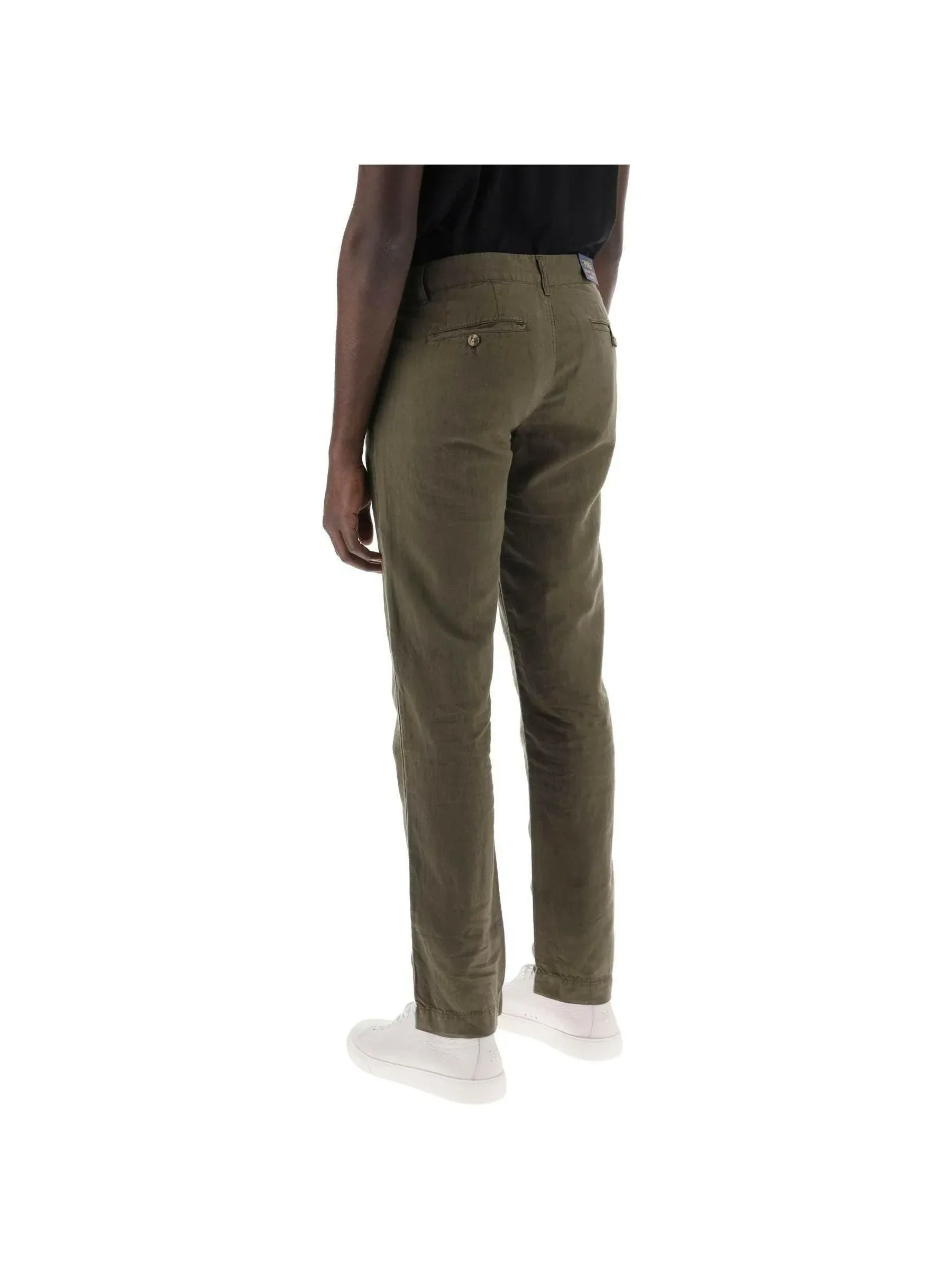 Slim-Fit Linen Blend Pants