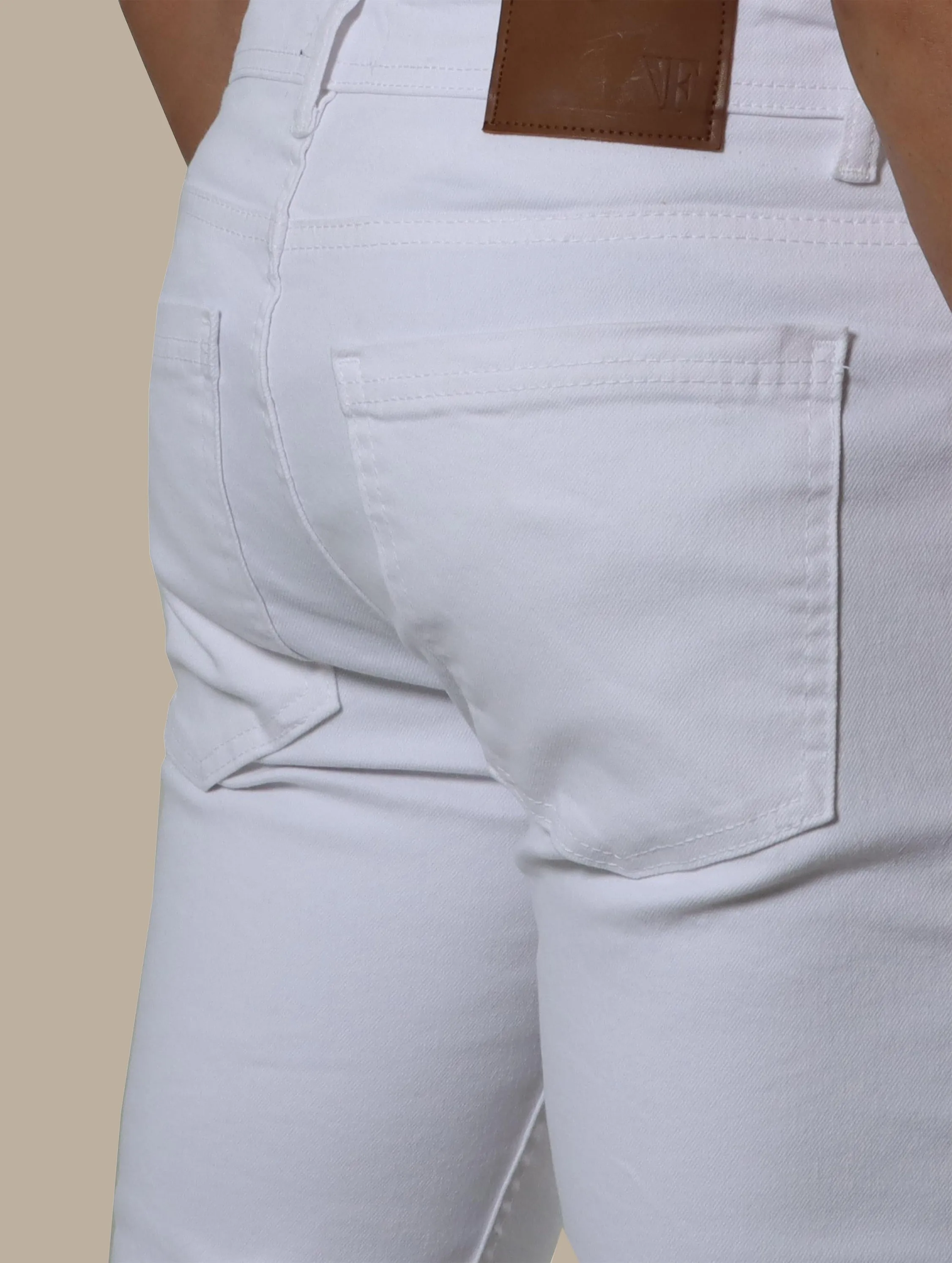 White Basic Slim Fit Jeans