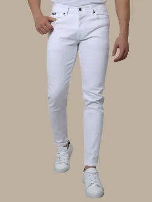 White Basic Slim Fit Jeans