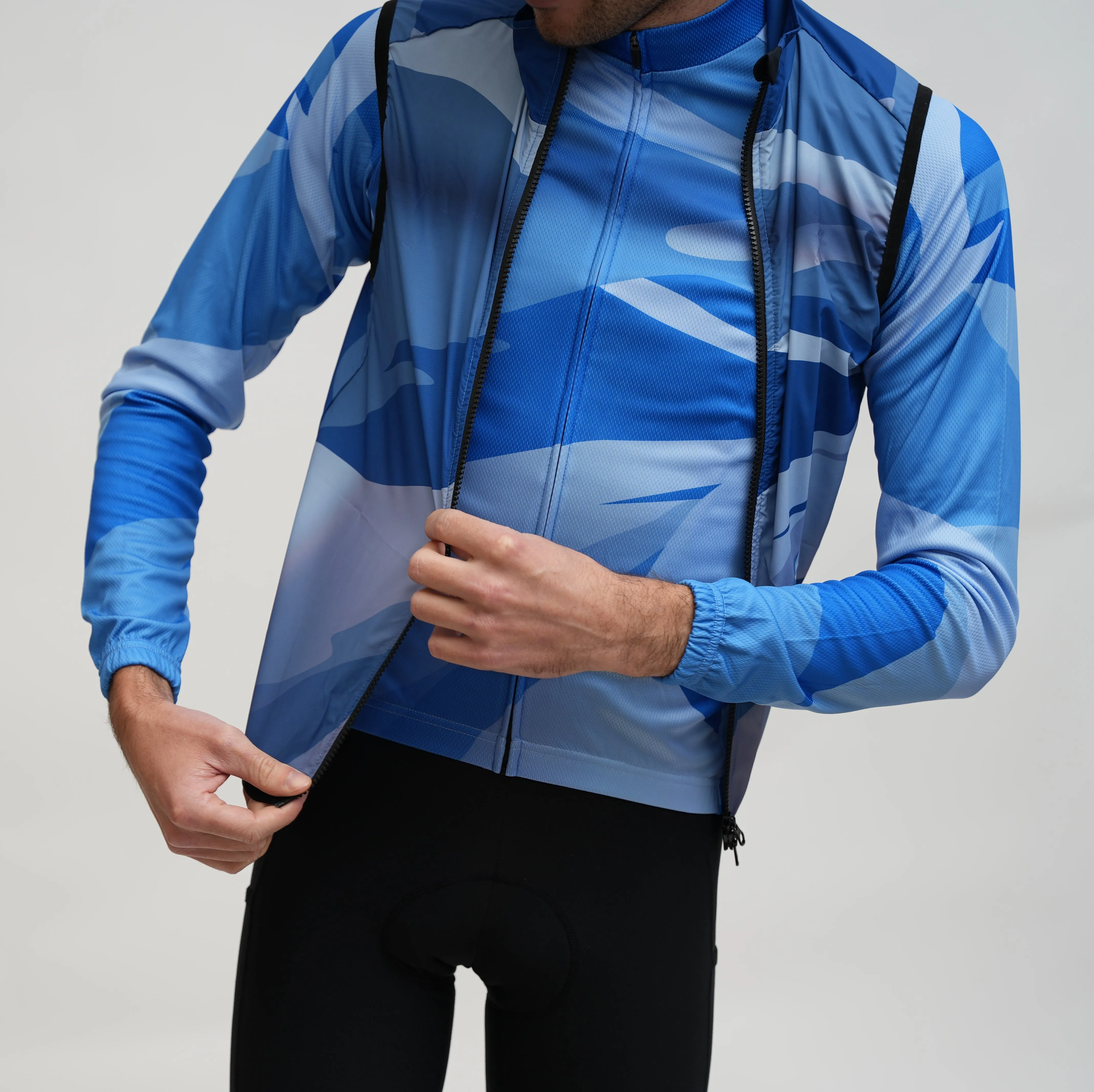 Winter Jersey Blue Pattern